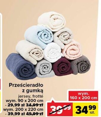 Carrefour Prześcieradło z gumką frotte 90 x 200 cm oferta
