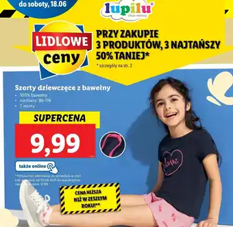 Lidl Szorty dziewczęce 86-116 Lupilu oferta