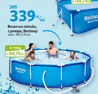 Auchan Basen stelażowy wym. 305 x 76 cm z pompą Bestway oferta