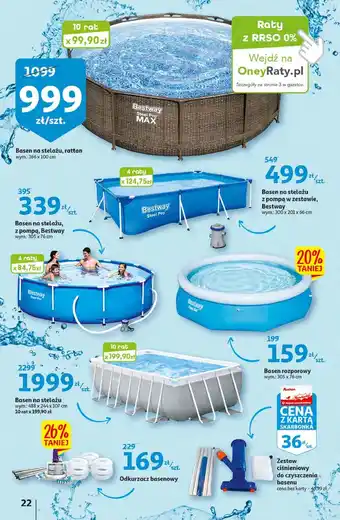 Auchan Basen na stelażu rattan 366 x 100 cm poj. 9150 l Bestway oferta