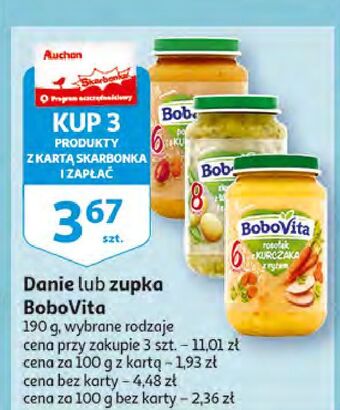 Auchan Rosołek z kurczaka ryżem Bobovita oferta