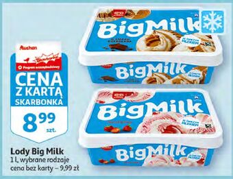 Auchan Lody truskawka Algida Big Milk oferta