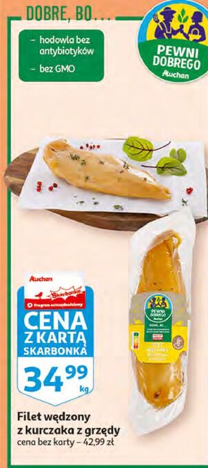 Auchan Filet z kurczaka grzędy wędzony Auchan Pewni Dobrego oferta