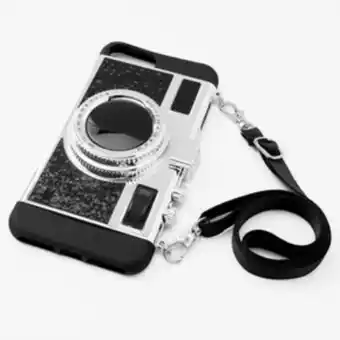 Claire's Black glitter camera phone case - fits iphone® 6/7/8 plus oferta