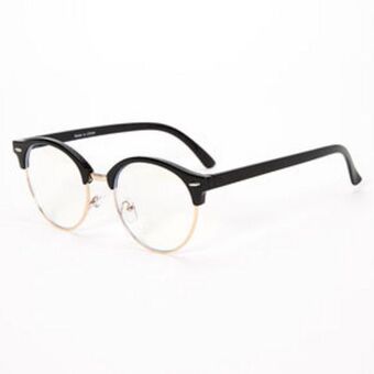Claire's Solar blue light reducing round browline clear lens frames - black oferta
