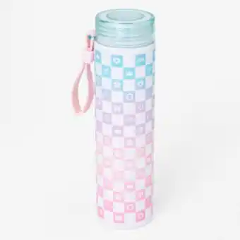 Claire's Checkered pastel icons metal water bottle oferta