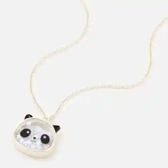 Claire's Silver 16'' panda shaker novelty pendant necklace oferta