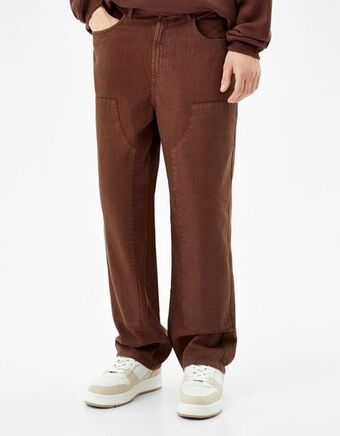Bershka Spodnie utility z 5 kieszeniami i szerokimi nogawkami oferta