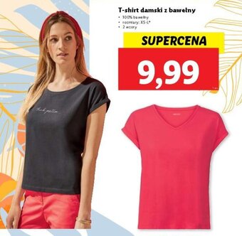 Lidl T- shirt damski z bawełny oferta