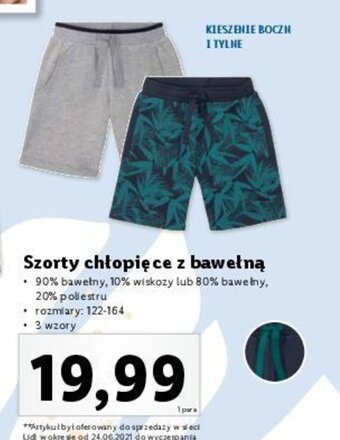 Lidl Szorty chłopięce z bawełną oferta