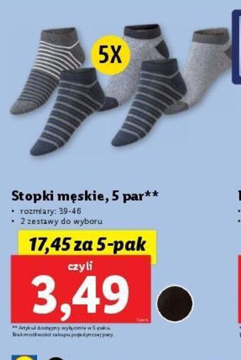 Lidl Stopki męskie 5 par oferta