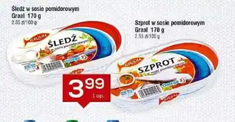 Lewiatan Śledź/Szprot w sosie pomidorowym Graal 170g oferta