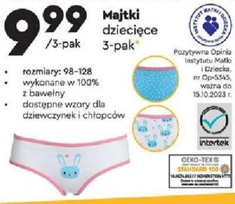Biedronka Majtki dziecięce 3-pak oferta