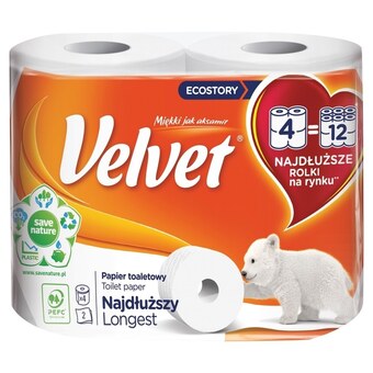 Drogerie Laboo Velvet Najdłuższy Papier toaletowy 4 rolki oferta