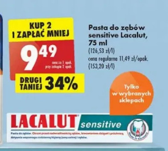 Biedronka Pasta do zębów Lacalut Sensitive oferta