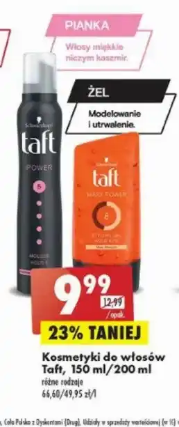 Biedronka Pianka do włosów Taft Power Mousse oferta