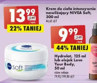 Biedronka Krem do twarzy i ciała intensywnie nawilżający Nivea Soft oferta