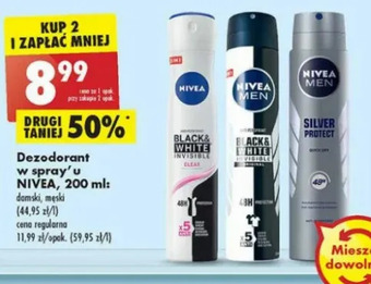 Biedronka Antyperspirant original Nivea Men Invisible Black & White oferta