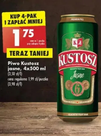 Biedronka Piwo Kustosz Jasne oferta