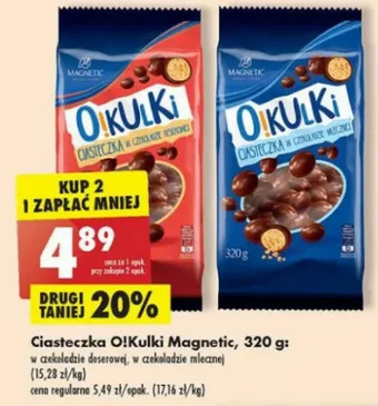 Biedronka Ciasteczka w czekoladzie mlecznej Magnetic O!Kulki oferta