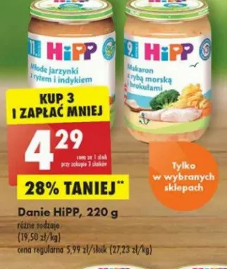 Biedronka Makaron z rybą morską i brokułami Hipp oferta