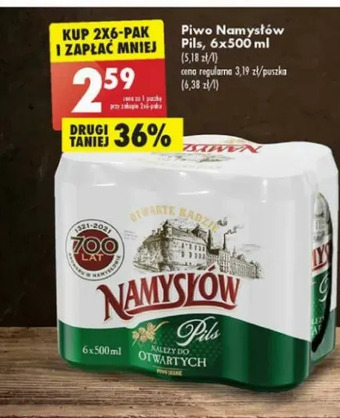 Biedronka Piwo Namysłów Pils oferta