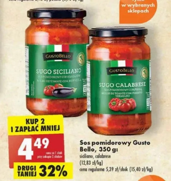 Biedronka Sos pomidorowy z cukinią i bakłażanem Gustobello oferta