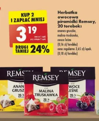 Biedronka Herbata o smaku ananasa i gruszki Remsey oferta