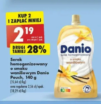 Biedronka Serek wanilia saszetka Danone Danio oferta