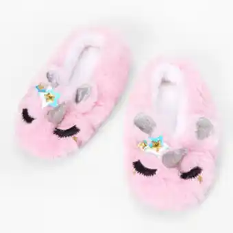 Claire's Pink unicorn plush youth slippers - l/xl oferta