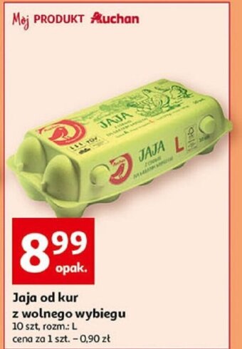 Auchan Jaja od kur z wolnego wybiegu 10 szt. oferta