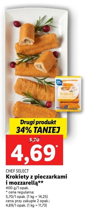 Lidl Krokiety z kapusta i grzybami Chef Select oferta
