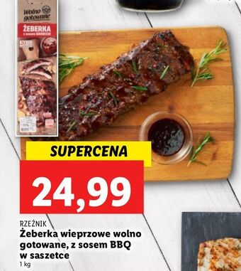 Lidl Żeberka wieprzowe wolno gotowane z sosem bbq Rzeźnik Codzienna Dostawa oferta