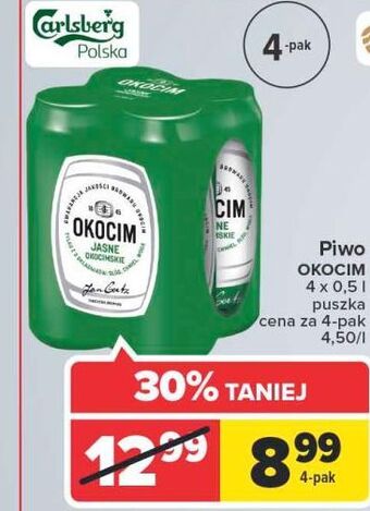 Carrefour Market Piwo Okocim Jasne Okocimskie oferta