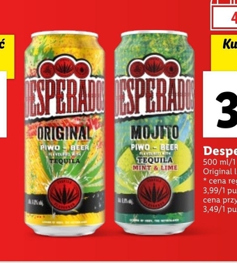 Lidl Desperados Original Piwo aromatyzowane 500 ml oferta