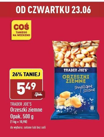 ALDI Orzeszki ziemne bez soli Trader Joe's oferta