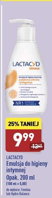 ALDI Emulsja do higieny intymnej Lactacyd Hydro-Balance oferta