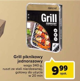 Carrefour Market Grill piknikowy jednorazowy z węglem i rusztem Dancoal oferta