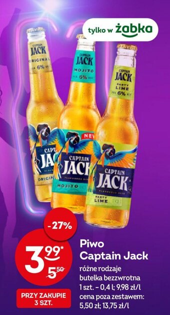 Żabka Piwo Captain Jack 0,4 l oferta