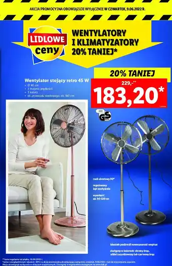 Lidl Wentylator stojący retro 45w nikiel szczotkowany oferta