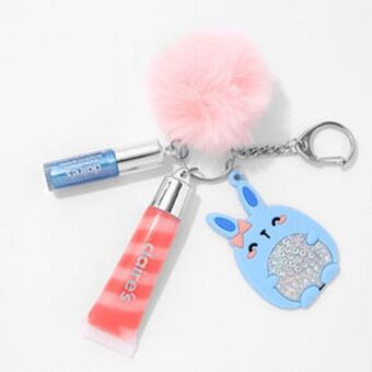 Claire's Blue bunny lip gloss keychain oferta