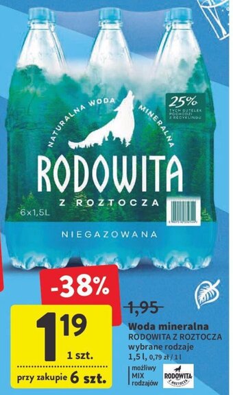 Intermarche Woda mineralna Rodowita z Roztocza 1,5 l oferta