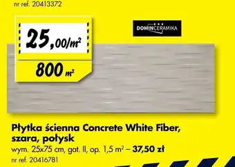 Bricoman Płyta ścienna Concrete White Fiber szara, połysk 1m2 oferta