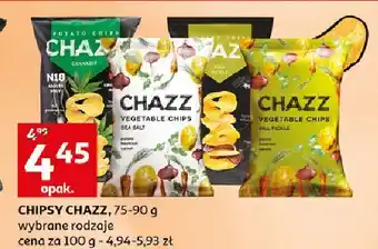 Auchan Chipsy o smaku kiszonego ogórka Chazz oferta