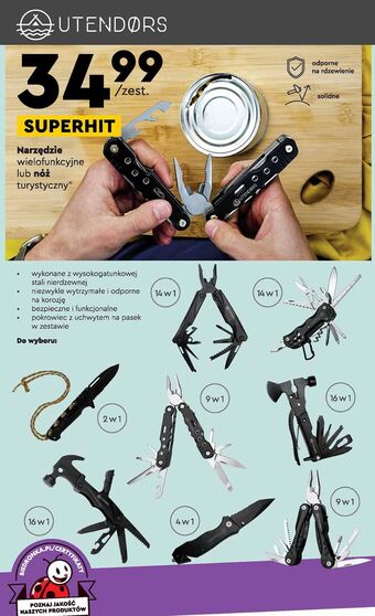 Biedronka Nóż turystyczny 4w1 Utendors oferta