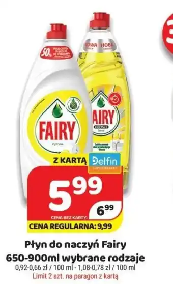 Delfin Płyn do naczyń Fairy 650-900 ml oferta