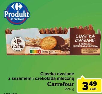 Globi Ciasteczka owsiane z czekoladą mleczną Carrefour oferta