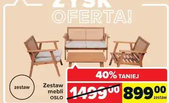 Carrefour Market Zestaw oslo: stół + ławka 2 krzesła oferta