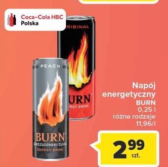 Carrefour Napój peach zero Burn oferta