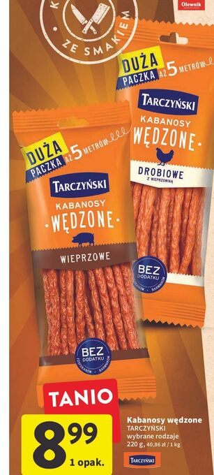 Intermarche Kabanosy wędzone wieprzowe Tarczyński oferta